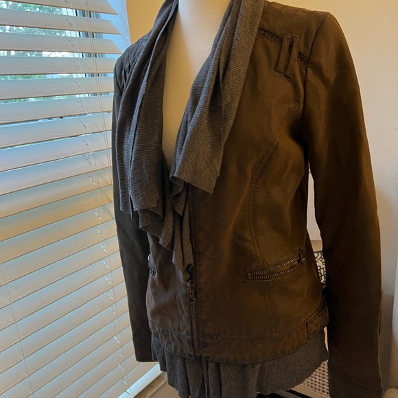 Anthropologie Hei Hei Vegan Leather Jacket Brown Size XS - Picture 6 of 8